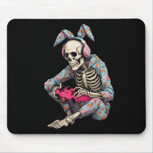 Happy Oaster Skeleton Gamer Video Gaming Boys Männ Mousepad