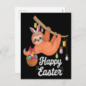 Happy Oaster Sloth Flat Postkarte (Vorne/Hinten)