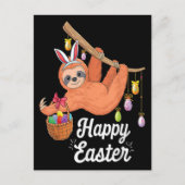 Happy Oaster Sloth Flat Postkarte (Vorderseite)