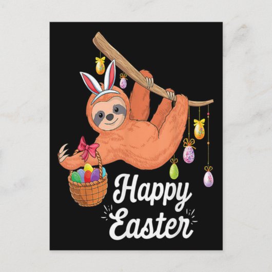 Happy Oaster Sloth Flat Postkarte (Vorderseite)