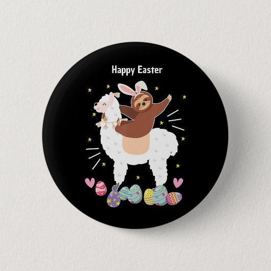 Happy Oaster Sloth und Lama-Taste Button (Vorderseite)