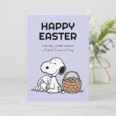 Happy Oaster | Snoopy & The Ostersonne Feiertagskarte (Stehend Vorderseite)