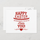 Happy Oaster - Somebunny Lieben Sie Feiertagspostkarte (Vorne/Hinten)