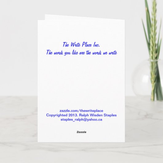 Happy Oaster son Feiertagskarte (Rückseite)