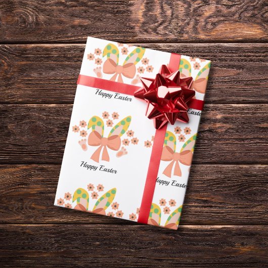 "Happy Oaster" Sonnige Ohren und rosa Bugmuster Geschenkpapier