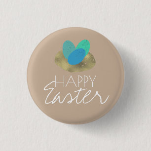Happy Oaster Speckled Egg Osternest Party Button