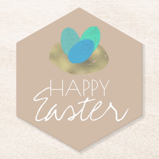 Happy Oaster Speckled Egg Osternest Party Untersetzer (Vorderseite)