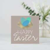 Happy Oaster Speckled Oaster Egg Gold Nest Karte (Stehend Vorderseite)