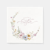 Happy Oaster Spring Blume Wreath Serviette (Vorderseite)