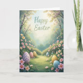 Happy Oaster Spring Blumen und Eier Gruß Karte (Vorderseite)