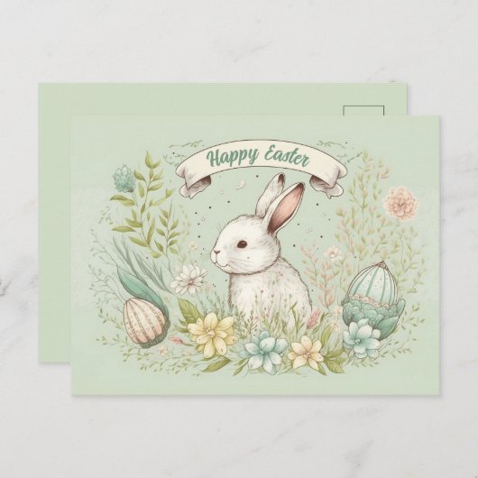 Happy Oaster Spring Blumenbild Postkarte (Vorne/Hinten)