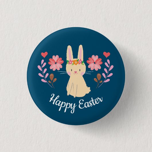 Happy Oaster Spring Bunny Button (Vorderseite)
