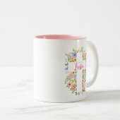 Happy Oaster Spring Floral Cross Zweifarbige Tasse (VorderseiteRechts)