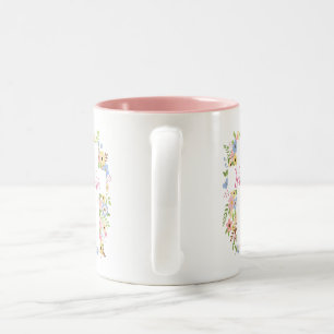 Happy Oaster Spring Floral Cross Zweifarbige Tasse