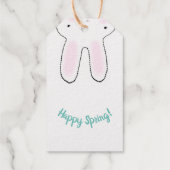Happy Oaster Spring niedlich Bunny lustig zwei Sei Geschenkanhänger (Rückseite)