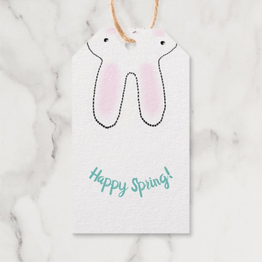Happy Oaster Spring niedlich Bunny lustig zwei Sei Geschenkanhänger (Rückseite)