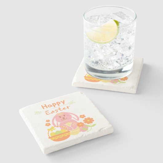 Happy Oaster Steinuntersetzer (Seitenansicht)