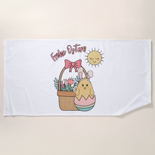 Happy Oaster Strandtuch (Vorderseite)