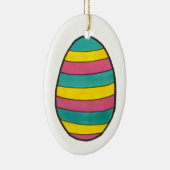 Happy Oaster Striped Ei Hunt Ei Keramikornament (Rechts)