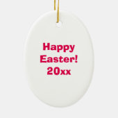 Happy Oaster Striped Ei Hunt Ei Keramikornament (Hinten)