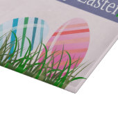 Happy Oaster Striped Oaster Eggs Glass Schneidebrett (Ecke)
