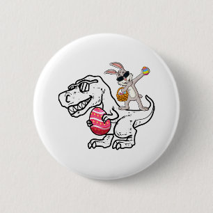 Happy Oaster T Rex Dino Dabbing Kaninchen Ostertag Button