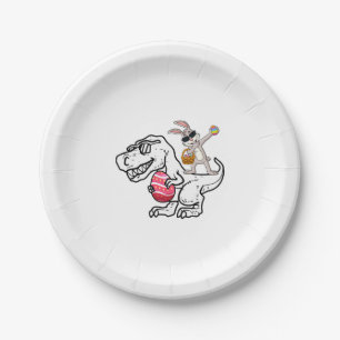 Happy Oaster T Rex Dino Dabbing Kaninchen Ostertag Pappteller