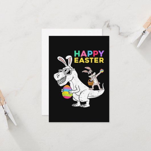 Happy Oaster T Rex Dino Karte (Vorderseite/Rückseite Beispiel)