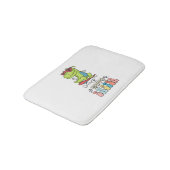 Happy Oaster T Rex Dinosaur Bunny Rabbit Eggs Badematte (Schrägansicht)