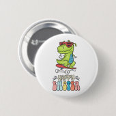 Happy Oaster T Rex Dinosaur Bunny Rabbit Eggs Button (Vorne & Hinten)