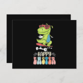 Happy Oaster T Rex Dinosaur Bunny Rabbit Eggs Postkarte (Vorne/Hinten)