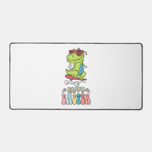 Happy Oaster T Rex Dinosaur Bunny Rabbit Eggs Schreibtischunterlage