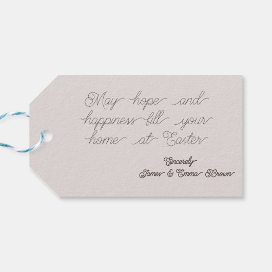 Happy Oaster Tag mit Gruß Geschenkanhänger (Rückseite Horizontal)