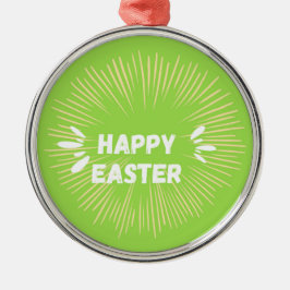 Happy Oaster Text auf grün Ornament Aus Metall