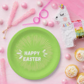 Happy Oaster Text auf grün Pappteller (Party)