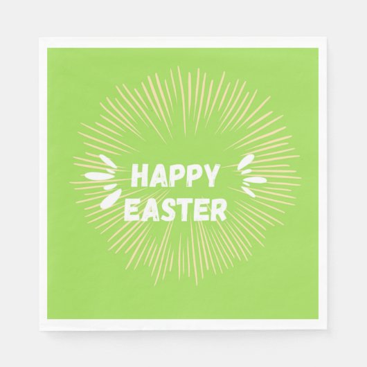 Happy Oaster Text auf grün Serviette (Vorderseite)