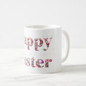 Happy Oaster Text Bunnies Ostereier Kaffeetasse (VorderseiteRechts)