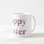 Happy Oaster Text Bunnies Ostereier Kaffeetasse (VorderseiteRechts)