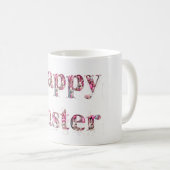 Happy Oaster Text Bunnies Ostereier Kaffeetasse (VorderseiteRechts)