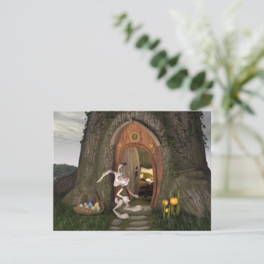 Happy Oaster - The Rabbit House Postkarte (Stehend Vorderseite)