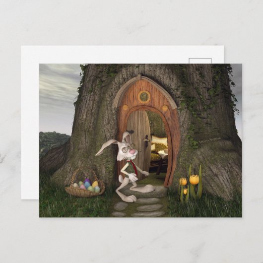 Happy Oaster - The Rabbit House Postkarte (Vorne/Hinten)