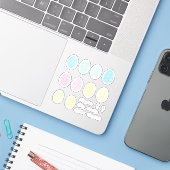 Happy Oaster Themed Eggs Planner Stickers Aufkleber (Laptop mit iPhone)