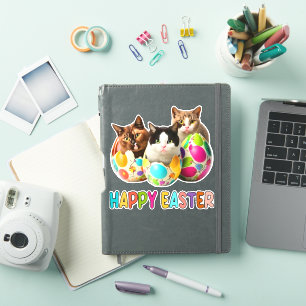 Happy Oaster Three Cat Colorful Ostereier Kitty Aufkleber