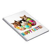 Happy Oaster Three Cat Colorful Ostereier Kitty Notizblock (Rechte Seite)
