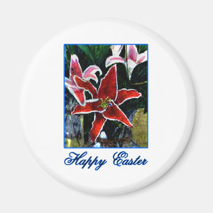 Happy Oaster Tiger Lily b Blue The MUSEUM Zazzle G Magnet