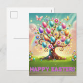 Happy Oaster Tree Card Feiertagspostkarte (Vorne/Hinten)