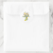 Happy Oaster Tree, niedlicher klassischer Round-St Runder Aufkleber (Tasche)