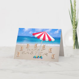 Happy Oaster Tropical Beach Individuelle Name Bunn Feiertagskarte