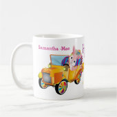 Happy Oaster Truck Kaninchen mit Eiern Personalisi Kaffeetasse (Links)