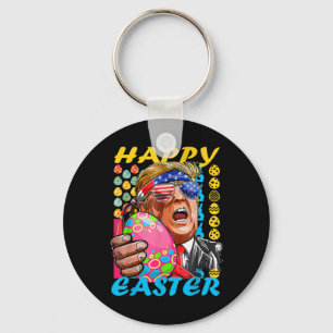 Happy Oaster Trump Patriotic Bunny Flag Schlüsselanhänger